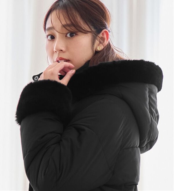 ポールカ ラビットファー ロングファーコート ベルト付 めんどかっ  