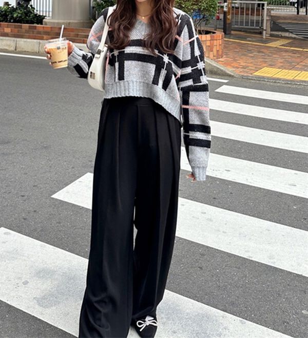 GeeRA（ジーラ）の「チェック柄ニットプルオーバー（ニット・セーター）」｜詳細画像