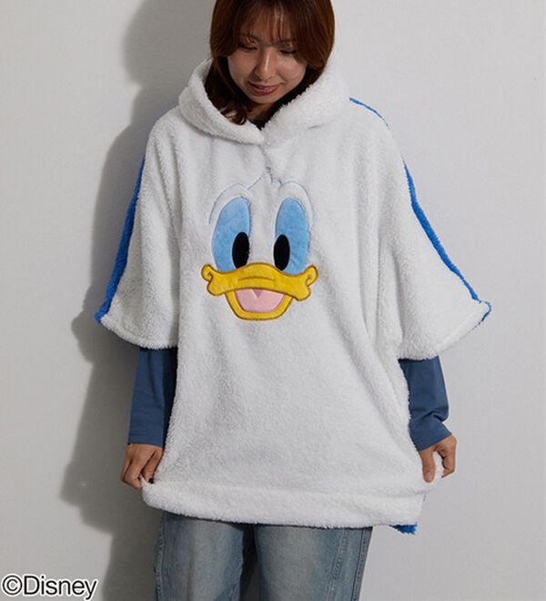 BELLUNA（ベルーナ）の「＜Ｄｉｓｎｅｙ＞【ドナルドダック】両面ボアポンチョ（パジャマ・ルームウェア）」｜詳細画像
