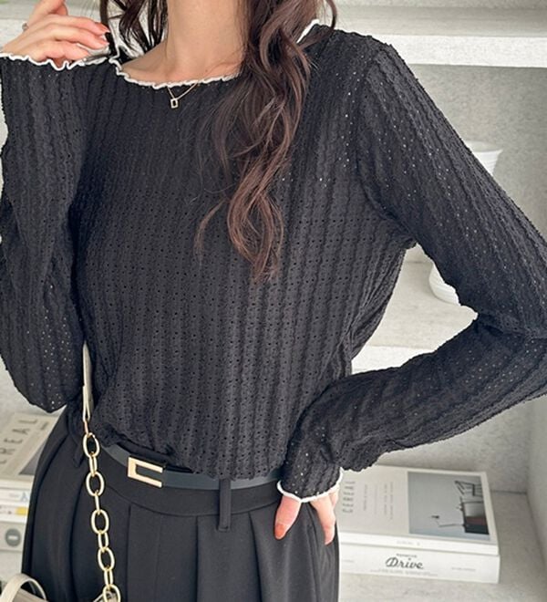 GeeRA（ジーラ）の「表面感配色メローカットソー（カットソー）」｜詳細画像