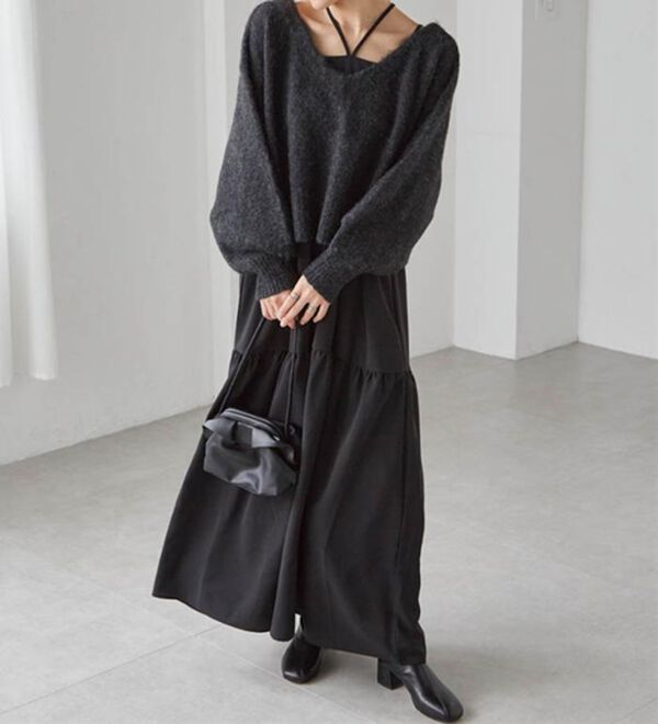 RANAN（ラナン）の「シャギーニット&times;キャミワンピースセット（その他ワンピース）」｜詳細画像