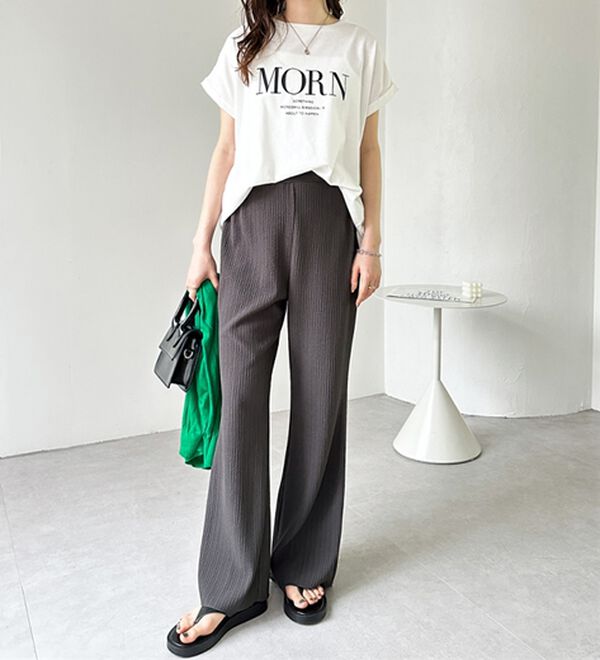 GeeRA（ジーラ）の「セルフカット美脚魅せセミフレアパンツ（フルレングスパンツ）」｜詳細画像