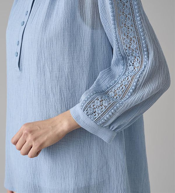 BELLUNA（ベルーナ）の「暑い夏に着たい！涼やか綿１００％ブラウス（ブラウス）」｜詳細画像