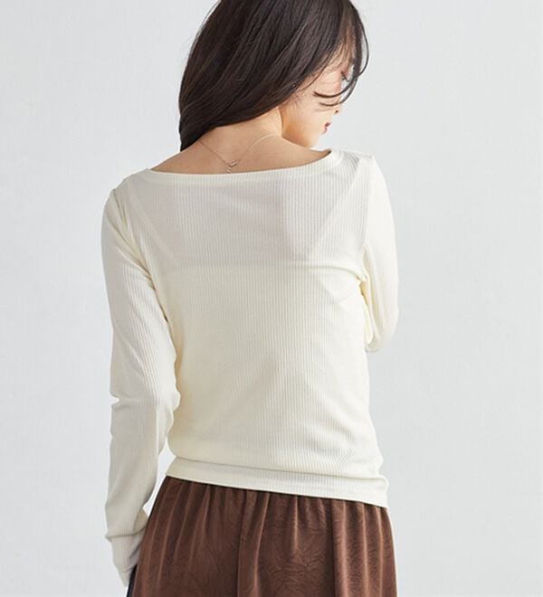RANAN（ラナン）の「【新色追加】上品ドレープリブロングＴシャツ（カットソー）」｜詳細画像