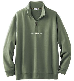 「＜アーノルド　パーマー＞着回し自在！ハーフジップトレーナー（メンズトレーナー）」｜セージ