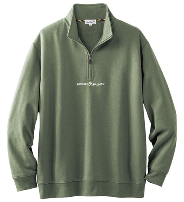 「＜アーノルド　パーマー＞着回し自在！ハーフジップトレーナー（メンズトレーナー）」｜セージ