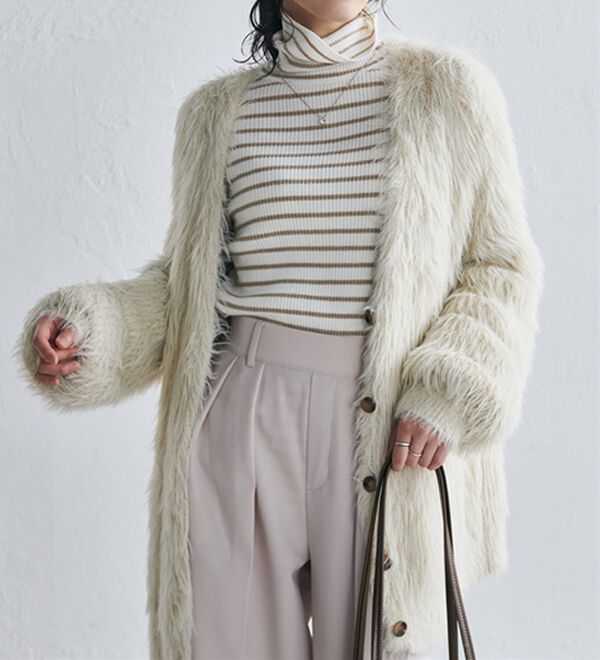 RANAN（ラナン）の「ロングフェザーシャギーオーバーカーデ（ニットカーディガン）」｜詳細画像