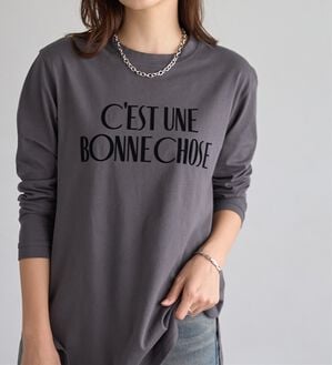 BELLUNA（ベルーナ）の「綿１００％素材フロッキーロゴ長袖Ｔシャツ（Tシャツ）」｜詳細画像