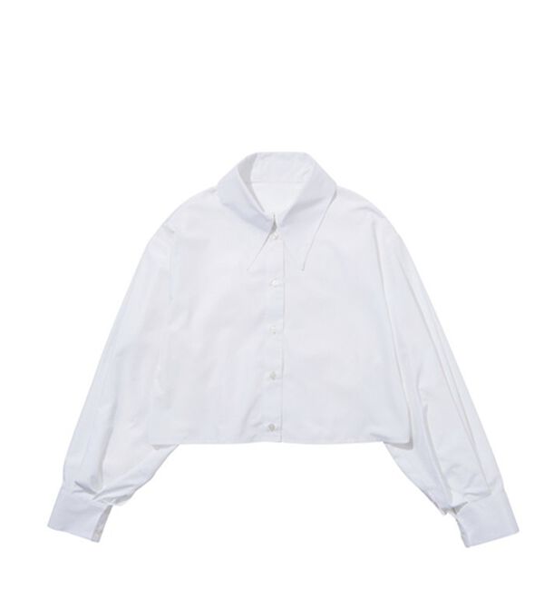 GeeRA（ジーラ）の「ストライプ柄衿付ショート丈シャツ（シャツ）」｜詳細画像