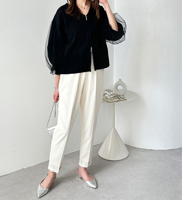 GeeRA（ジーラ）の「美脚とろみタックパンツ（フルレングスパンツ）」｜詳細画像