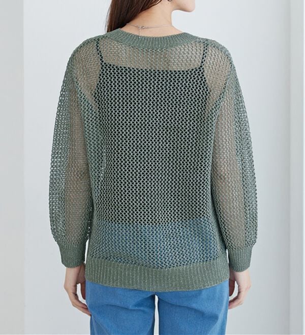 BELLUNA（ベルーナ）の「ラメメッシュニットプルオーバー（ニット・セーター）」｜詳細画像
