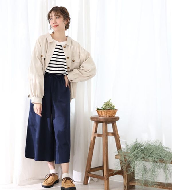 A HAPPY MARILYN（アハッピーマリリン）の「【Ｌ～８Ｌ】選べる身長別＆デザイン　ゆるっと楽ちん　ミニ裏毛　フレアスカート＆ワイドパンツ（ワイドパンツ・ガウチョ）」｜詳細画像