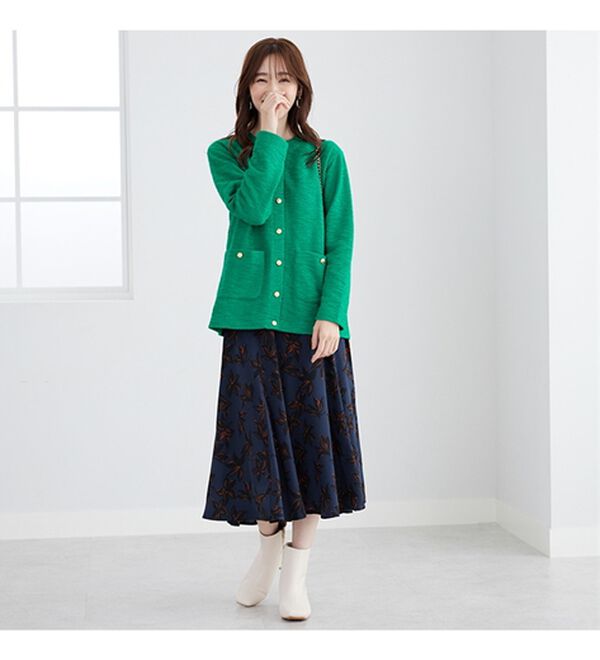 BELLUNA（ベルーナ）の「ラクなのにきちんと見え！カットツイード素材カーディガン（その他カーディガン）」｜詳細画像