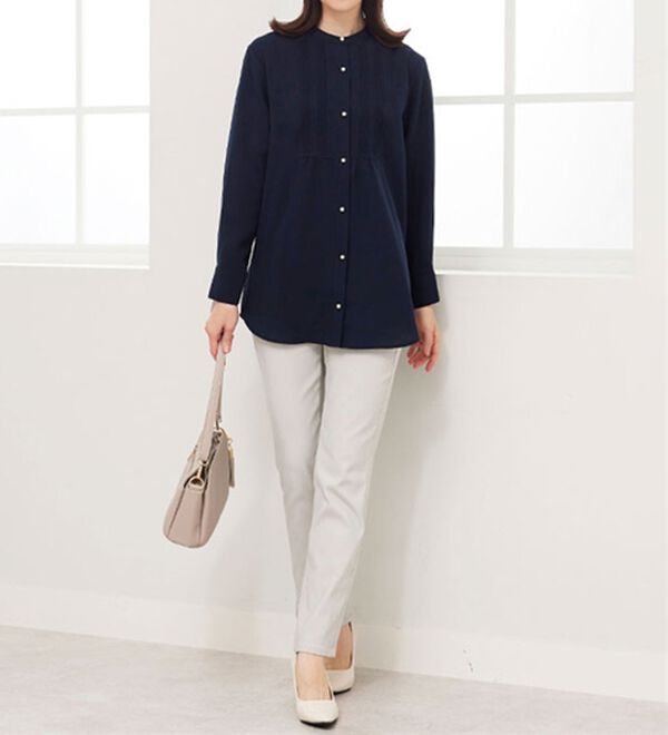 BELLUNA（ベルーナ）の「パール使いピンタックデザインチュニック（チュニック）」｜詳細画像