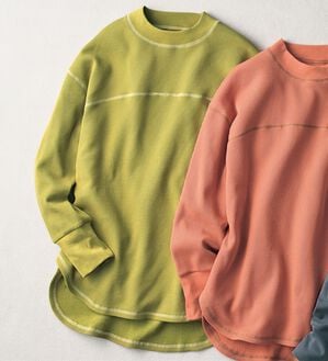 BELLUNA（ベルーナ）の「裏起毛ワッフル素材チュニック（チュニック）」｜ライム