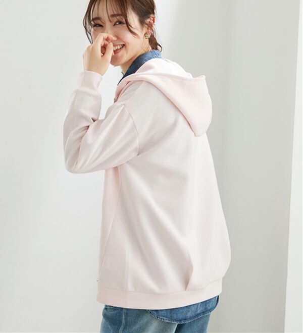 BELLUNA（ベルーナ）の「【快適Ｌａｂ．】とろみ素材裾タックパーカー（パーカー）」｜詳細画像