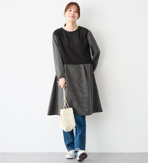 Viola e Viola（ヴィオラ エ ヴィオラ）の「時短コーデ楽ちんドッキングワンピース（ドッキングワンピース）」｜詳細画像