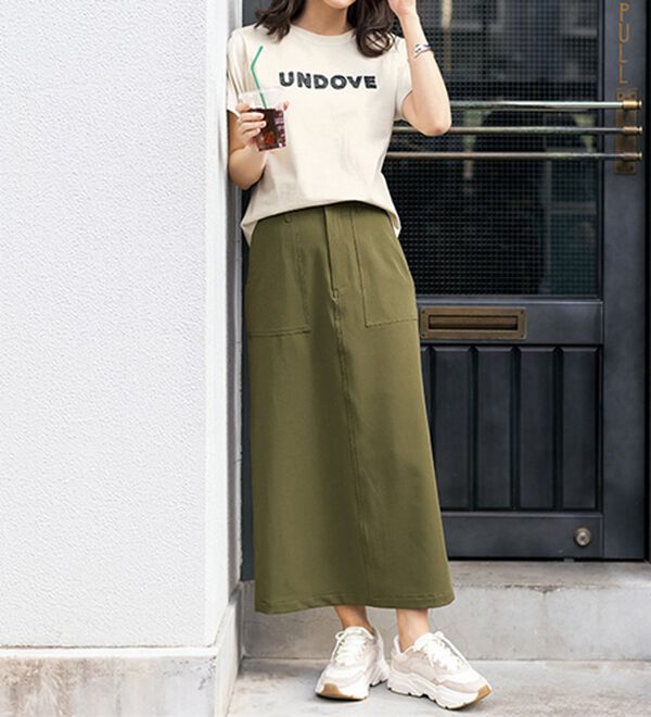 BELLUNA（ベルーナ）の「【UNDOVE】綿１００％ツイードロゴショート丈Ｔシャツ（Tシャツ）」｜詳細画像
