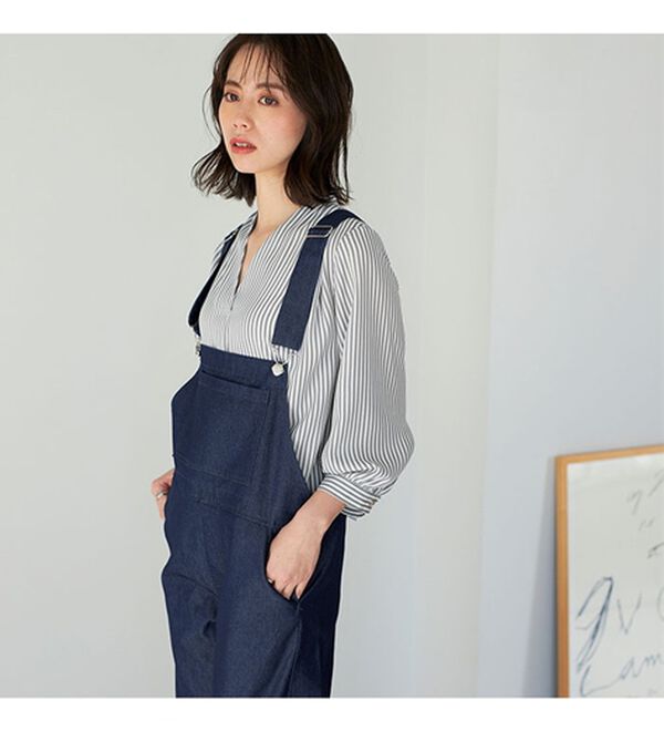 GeeRA（ジーラ）の「シルエットきれい！上品7分袖デザインブラウス（ブラウス）」｜詳細画像