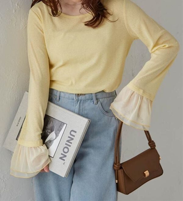 RANAN（ラナン）の「フレアーチュール袖スラブシアーＴ（カットソー）」｜詳細画像