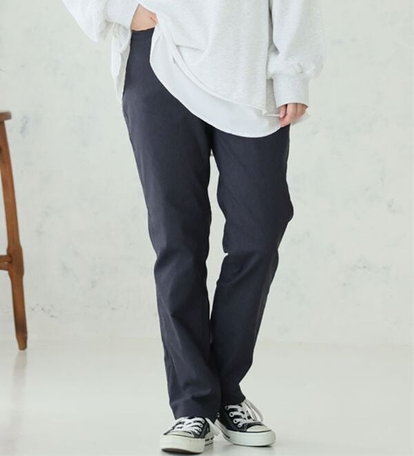 A HAPPY MARILYN（アハッピーマリリン）の「【Ｌ～５Ｌ】楽・暖・美脚！ストレッチ裏起毛パンツ（フルレングスパンツ）」｜デニム風ネイビ－