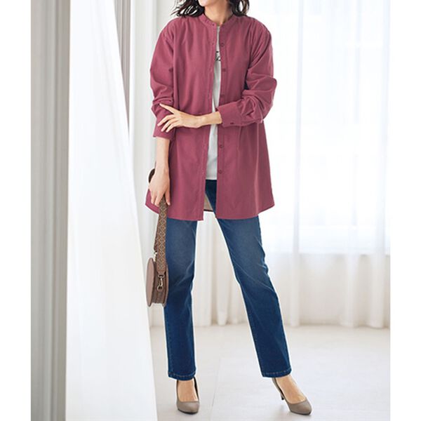 BELLUNA（ベルーナ）の「こっそりあったか！裏フリースシャツチュニック（シャツ）」｜詳細画像