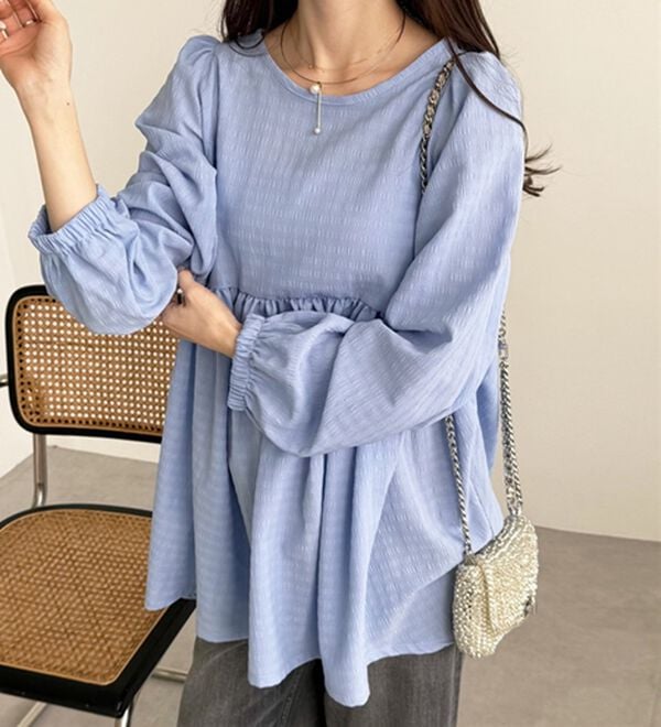 GeeRA（ジーラ）の「前後２ＷＡＹリボンペプラムチュニック（チュニック）」｜詳細画像