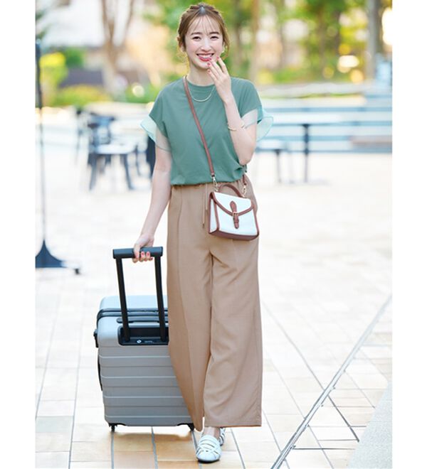 alotta（アロッタ）の「軽やかウエストリボンワイドパンツ（ワイドパンツ・ガウチョ）」｜詳細画像