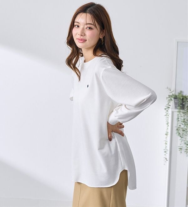 BELLUNA（ベルーナ）の「【ＰＯＬＯ　ＢＣＳ】ミニ裏毛素材デザイントップス（カットソー）」｜詳細画像
