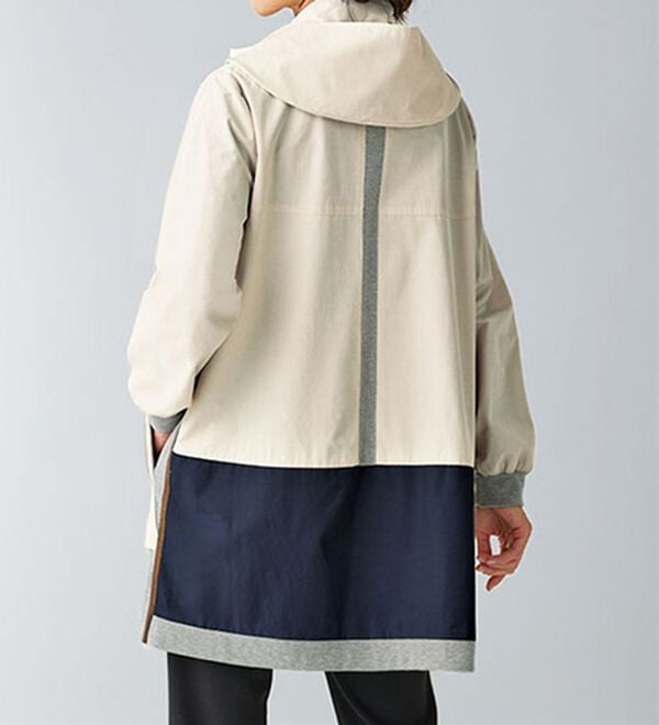 BELLUNA（ベルーナ）の「配色切替グログランテープ使いコート（ハーフコート）」｜詳細画像