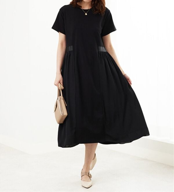 BELLUNA（ベルーナ）の「【Ｌａｇｒｉｌｕａ】サイドシフォン使いギャザー切替ワンピース（その他ワンピース）」｜詳細画像