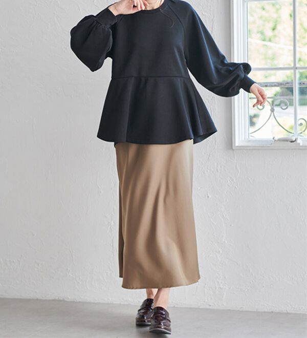 RANAN（ラナン）の「ボリュームスリーブペプラムスウェット（カットソー）」｜詳細画像