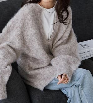 RANAN（ラナン）の「ディープキーネックシャギーニット（ニット・セーター）」｜詳細画像