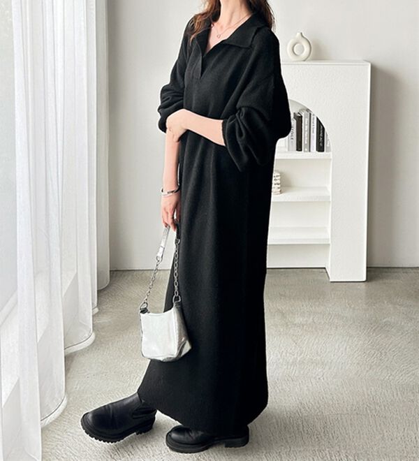 GeeRA（ジーラ）の「スキッパーゆるニットワンピース（ニットワンピース）」｜詳細画像