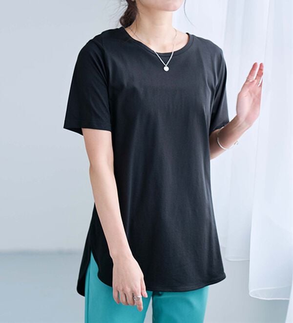 RANAN（ラナン）の「＜ＢＣ＞綿１００％ひんやりラウンドヘムプルオーバー（カットソー）」｜詳細画像