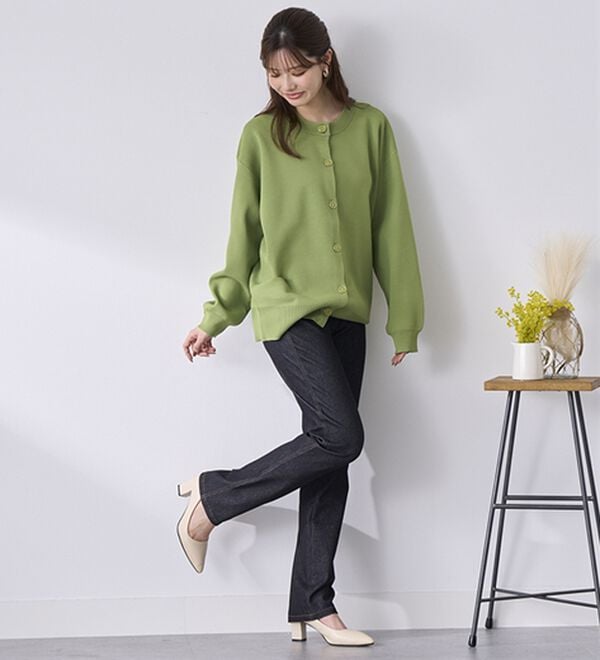 BELLUNA（ベルーナ）の「【選べる裏側】ぐん伸びニットデニムパンツ（フルレングスパンツ）」｜詳細画像