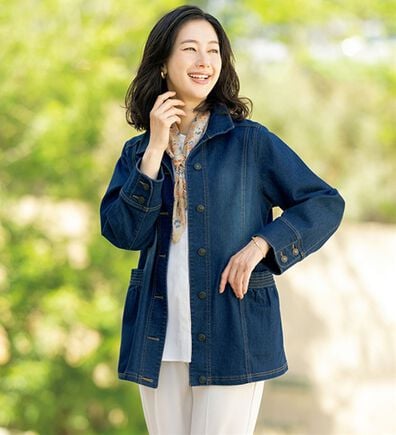 ルフラン（ルフラン）の「スタンドカラーデニムジャケット（その他ジャケット）」