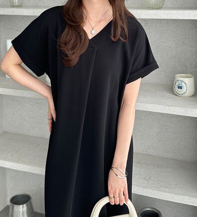 GeeRA（ジーラ）の「ひんやり快適！ジャカードスキッパーワンピ（カットソーワンピース）」