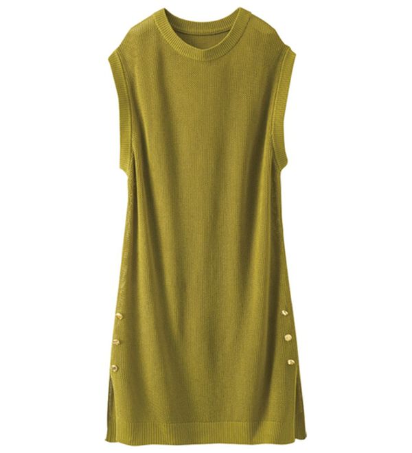 BELLUNA（ベルーナ）の「【２枚組】ボタンデザインニットベストチュニック（ベスト）」｜詳細画像