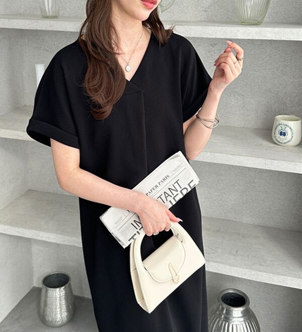 GeeRA（ジーラ）の「ひんやり快適！ジャカードスキッパーワンピ（カットソーワンピース）」｜詳細画像