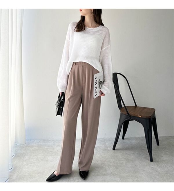 GeeRA（ジーラ）の「美脚魅せタックワイドスラックスパンツ（ワイドパンツ・ガウチョ）」｜詳細画像