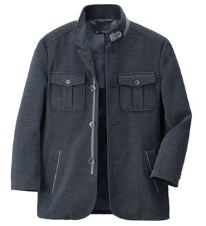 「＜コムルヴァン・オム＞袖丈短め紳士のジャストフィットジャケット（メンズジャケット）」｜グレー