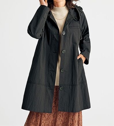 BELLUNA（ベルーナ）の「綿ナイロン素材ギャザーフードデザインジャケット（その他ジャケット）」