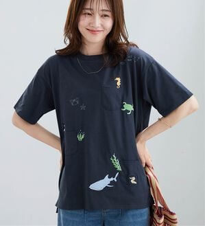 BELLUNA（ベルーナ）の「海の生き物刺しゅうビッグプルオーバー（カットソー）」｜詳細画像