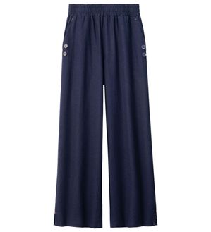 ルフラン（ルフラン）の「アイロンいらずの軽快パンツ（ワイドパンツ・ガウチョ）」｜ネイビー