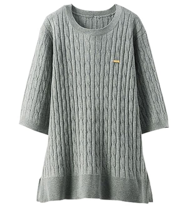 BELLUNA（ベルーナ）の「軽やか綿混！ケーブルニットプルオーバー（ニット・セーター）」｜詳細画像