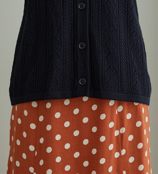 BELLUNA（ベルーナ）の「衿付き透かし編みニットカーディガン（ニットカーディガン）」｜詳細画像