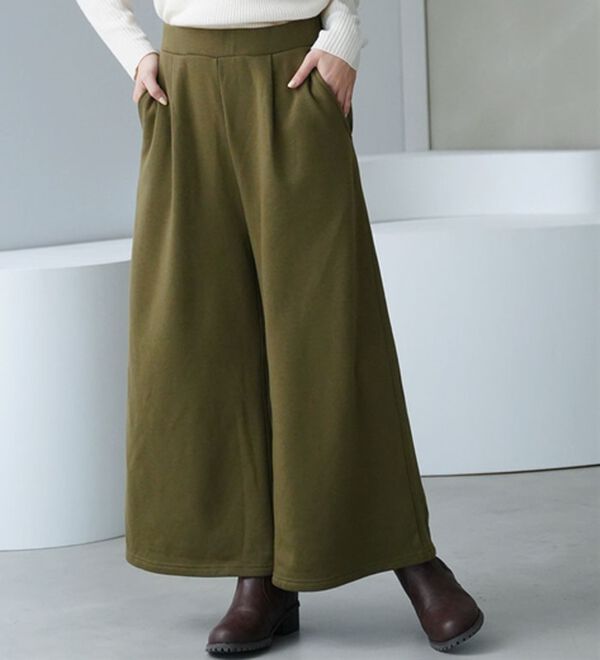 A HAPPY MARILYN（アハッピーマリリン）の「【Ｌ～８Ｌ】もわもわシャギーで下半身の冷え対策！選べる３丈 裏起毛 裏シャギー ワイドパンツ（ワイドパンツ・ガウチョ）」｜詳細画像