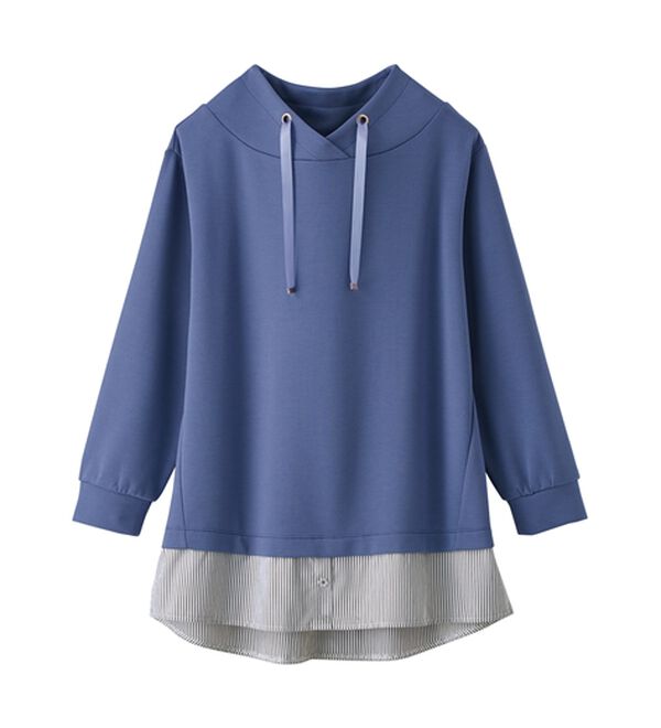 BELLUNA（ベルーナ）の「ワイドネックデザインシャツ切替チュニック（チュニック）」｜詳細画像