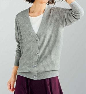 BELLUNA（ベルーナ）の「日常を贅沢に！シルクカシミヤカーディガン（ニットカーディガン）」｜杢グレー
